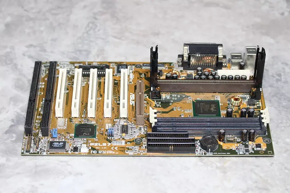 Thumbnail: Slot1 ASUS P2L97 rev. 2.04 Motherboard Intel 440LX chipset with I/O shield