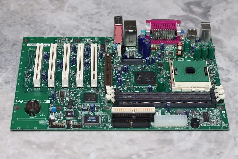 Thumbnail: PGA370 Intel D815EEA2 MoBo i815E chipset with Celeron 1000 MHz & I/O shield