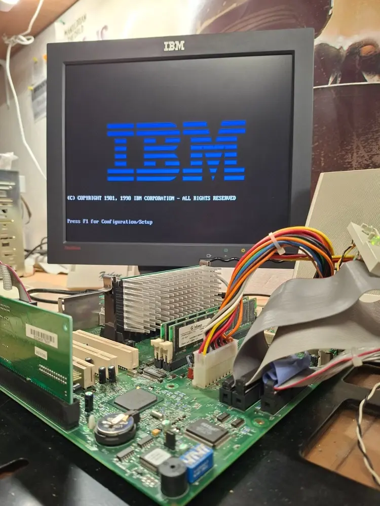 Thumbnail: Slot1 IBM PC 300 MoBo Intel 440BX chipset with CPU Celeron 333MHz & I/Oshield