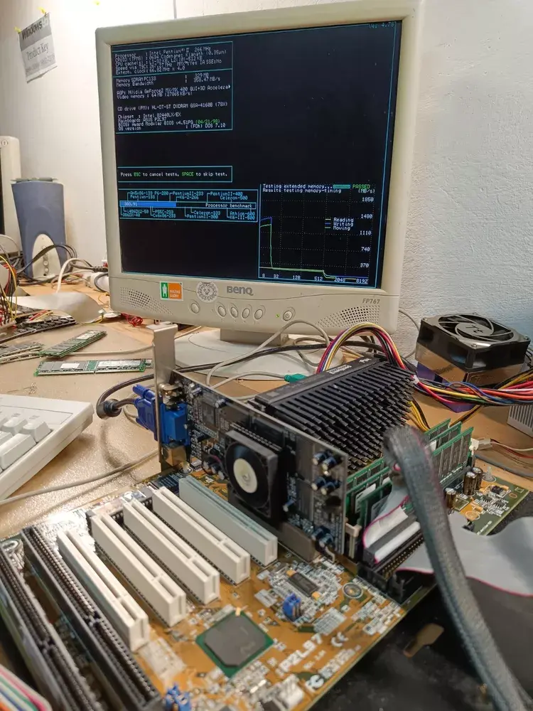 Thumbnail: Slot1 ASUS P2L97 rev. 2.04 Motherboard Intel 440LX chipset with I/O shield