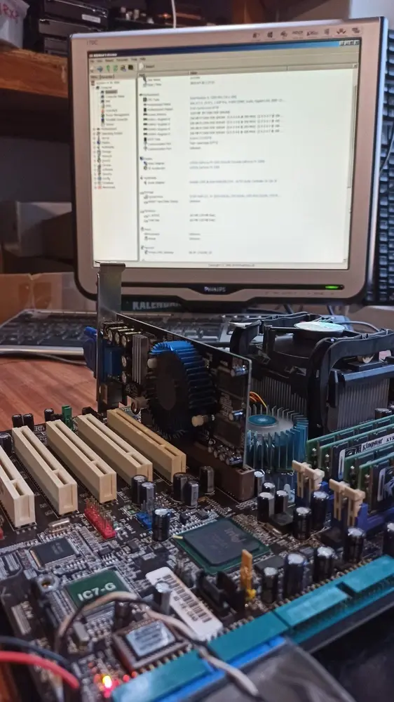 Thumbnail: PGA478 Abit IC7-G i875P chipset MoBo with CPU P4 3.2 GHz, I/O shield & cables