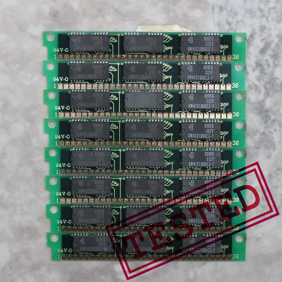 Thumbnail: KIT of 8x 1Mb 30-Pin SIMM SAMSUNG KM44C1000BJ-7, Fast Page DRAM, 1MX4, 70ns