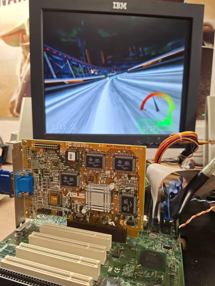 Thumbnail: AGP 2X 4MB ASUS AGP-V3000ZX/4M rev 2.01 NVIDIA Riva 128ZX Graphics card