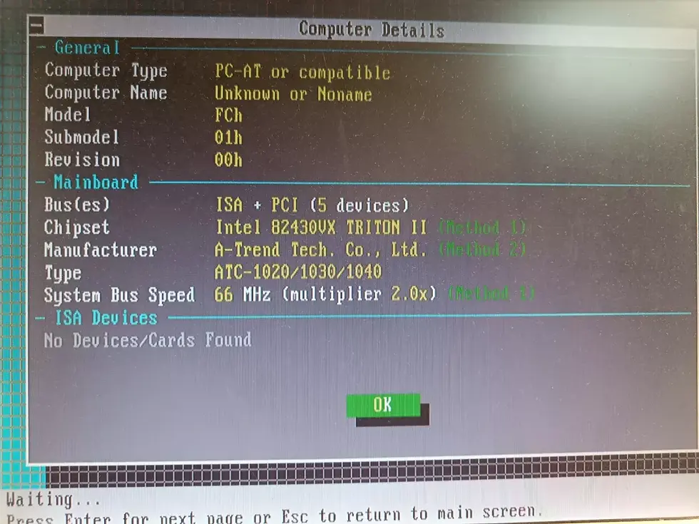Thumbnail: Socket 7 A-TREND ATC-1000+  AT Motherboard with Pentium 133MHz (SK106)