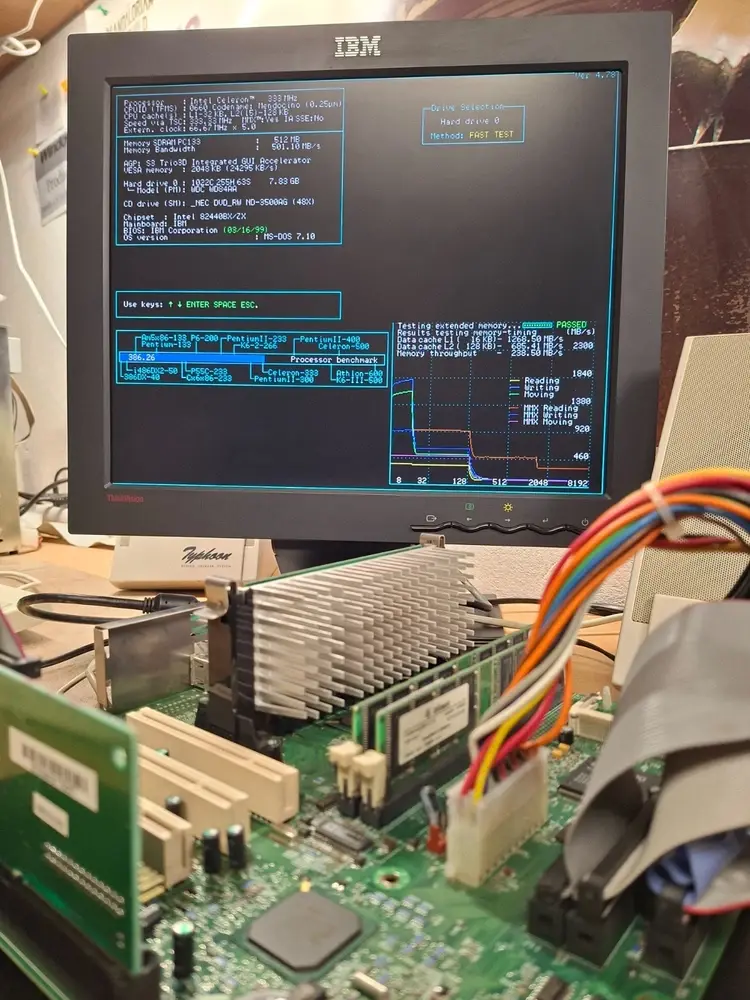 Thumbnail: Slot1 IBM PC 300 MoBo Intel 440BX chipset with CPU Celeron 333MHz & I/Oshield