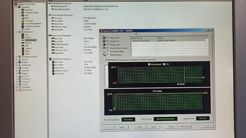 Thumbnail: Socket 462/A QDI KuDoz 7 v2.0 Motherboard  with CPU Athlon XP 1700+ & I/O Shield