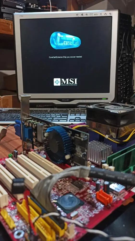 Thumbnail: Socket 462/A MSI KT6V-LSR VIA KT600 chipset Motherboard with CPU & I/O Shield