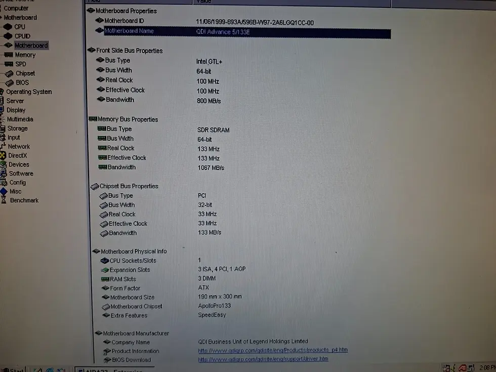 Thumbnail: Slot1 QDI P6V693A/A5-133 (Advance 5/133) Motherboard Apollo Pro 133 chipset #2