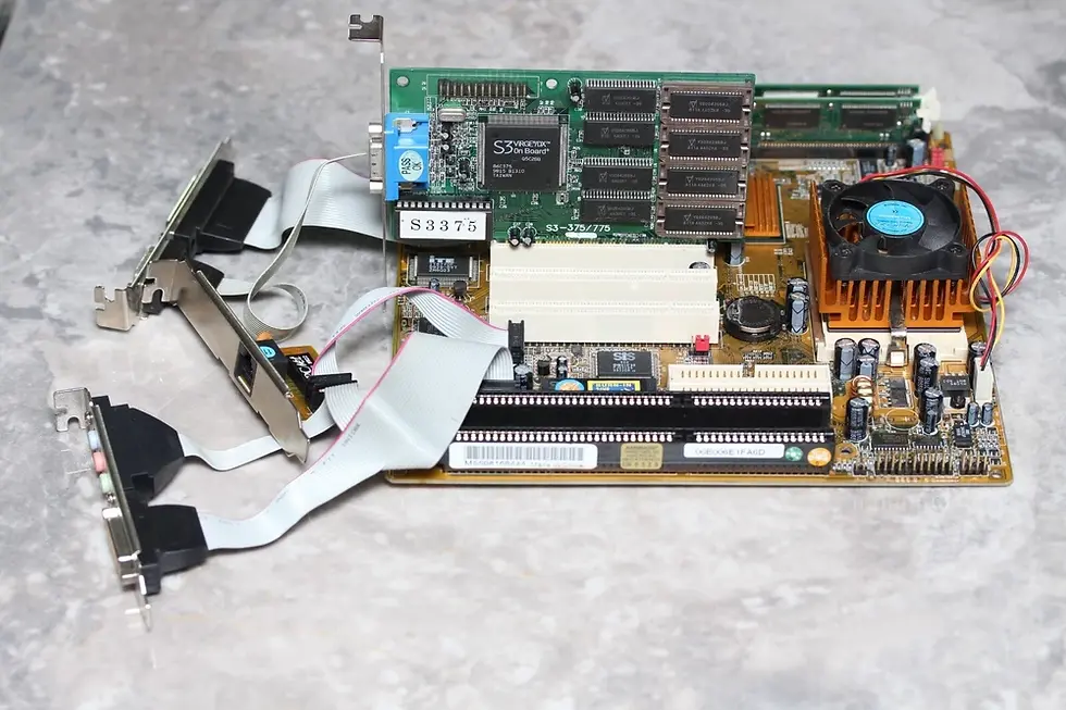 Thumbnail: Socket Super7 PCChips M571 V5.0 SiS 5597 MoBo with CPU AMD K6-2 & 64MB RAM