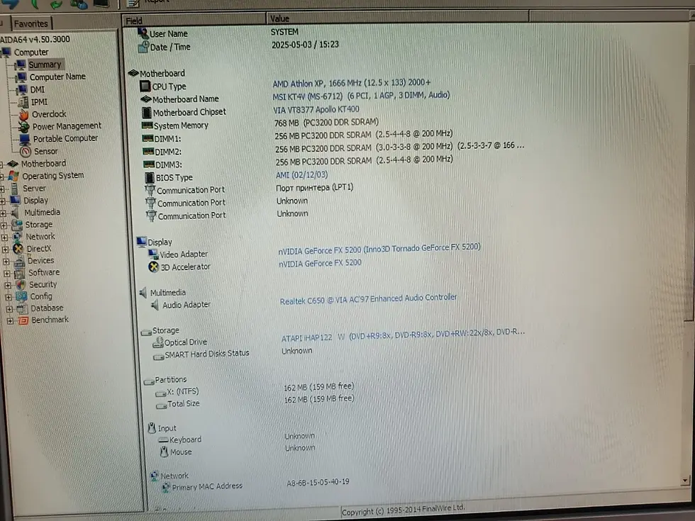 Thumbnail: Socket 462/A MSI KT4V-L VIA KT400A chipset MoBoard with CPU & I/O Shield
