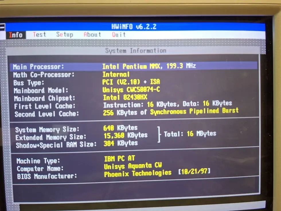 Thumbnail: Socket 7 UNISYS V35X i430HX ATX Motherboard with CPU Pentium MMX 200MHz, RAM,..
