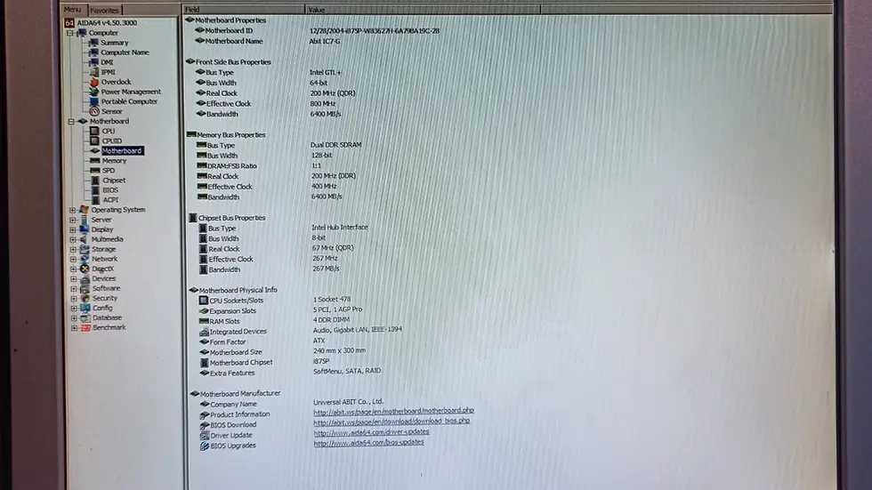 Thumbnail: PGA478 Abit IC7-G i875P chipset MoBo with CPU P4 3.2 GHz, I/O shield & cables