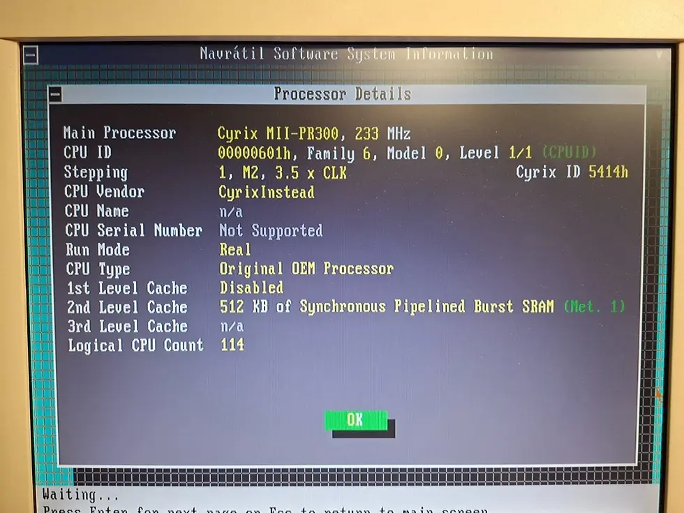 Thumbnail: Super Socket 7 Lucky Star 5MVP3 rev 4.0 MoBo with CPU Cyrix  233MHz & 64MB RAM