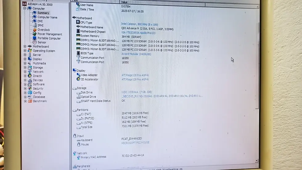 Thumbnail: PGA370 QDI Advance9 MoBo VIA Apollo Pro 133 with CPU Celeron 800MHz