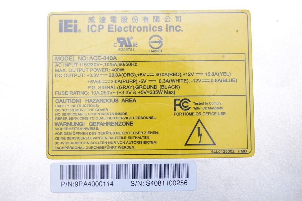 Thumbnail:  400W Industrial Power Supply IEI ACE-840A 115/230VAC input
