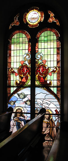 West facing choir loft window.