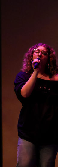 Laurel Bendetti sings “Snow Angel” by Renee Rapp at a cabaret performance at Delaware University, performing with High Street Harmonix
