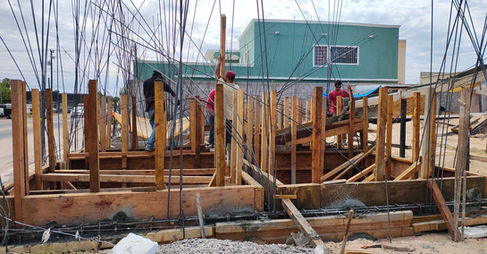 Armado de varilla y cimentación, obra.