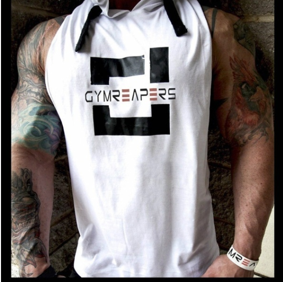 Miniatura: Capucha Gym Bodybuilding Workout Tank Top