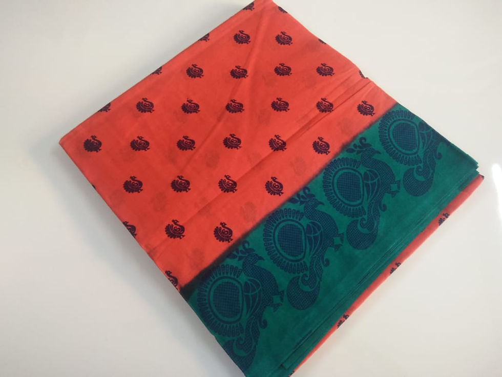 PlentyTempty Printed Sungudi Cotton Saree-mas1901