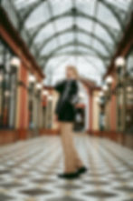 Fashion photo shoot in Parisian passage
