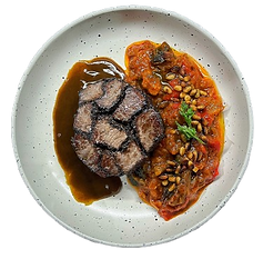 Rump Steak Mosaic, Ratatouille & Rich reduced jus