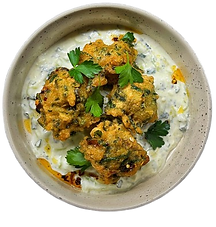 Cod & Herring Fritters, Tzatziki-Style Sauce