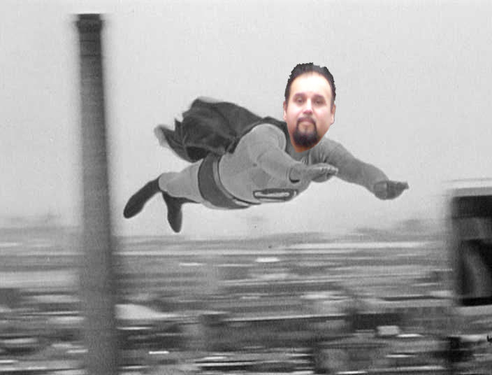 Daydream #1: I wish I could fly.  Static Performance #2.  Me as Superman. 2020.
