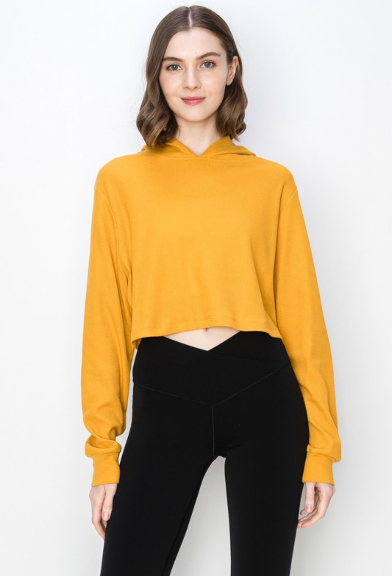 Cropped Thermal Hoodie