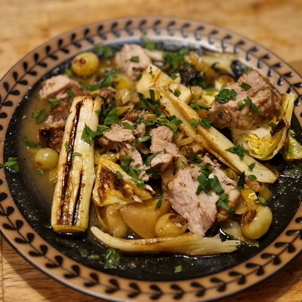 Slow Cooked Pork Shoulder with Wine, Honey, Grape Juice and Spices