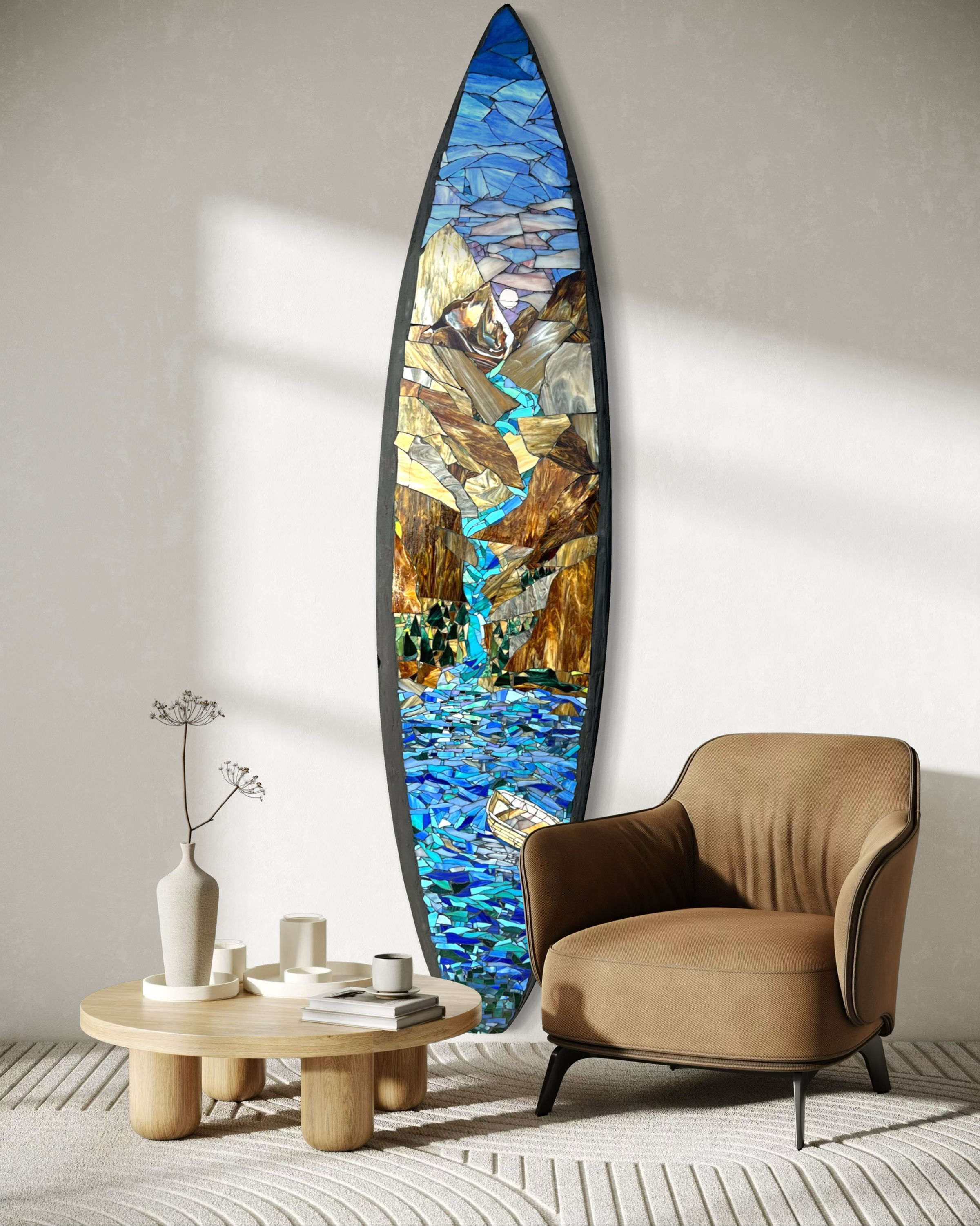 Mountain Tides - Mosaic Surfboard