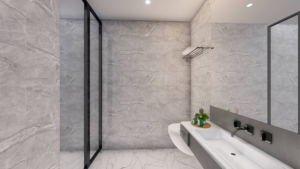 Modern bathroom in a 3 bedroom condo