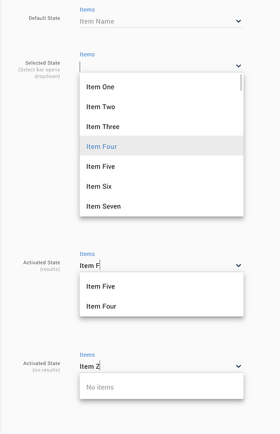 Sample from admin design system.