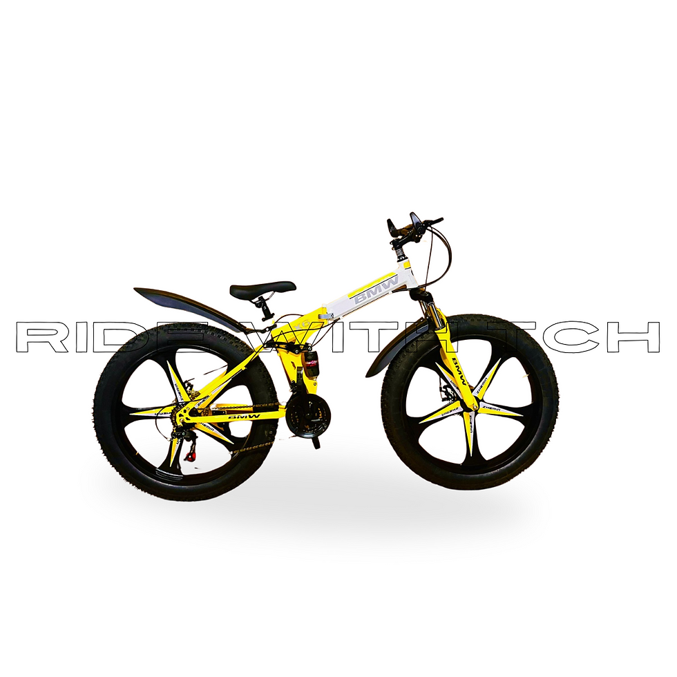 Foldable Fat Bike With Alloy Wheels - Monster Mountain Bikes for Unisex-Adult