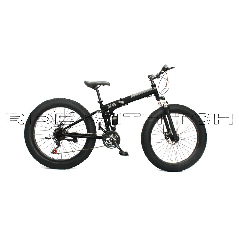 Foldable Fat Bike With Double Suspension - X6 Single Tone Bikes for Unis