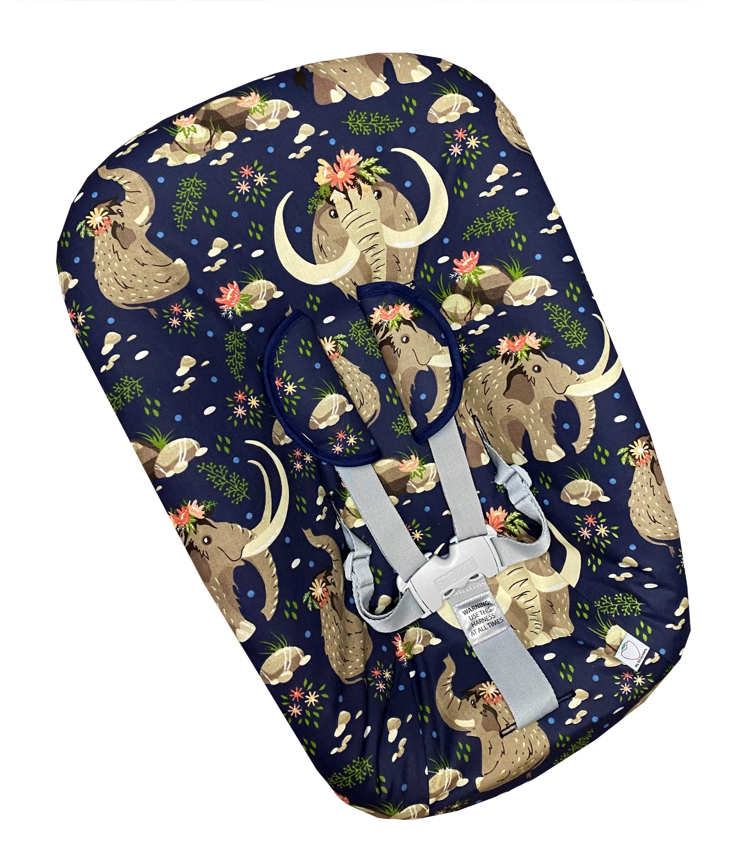 Stokke NewbornBaby set Bezug blau mit Mamut Elefant