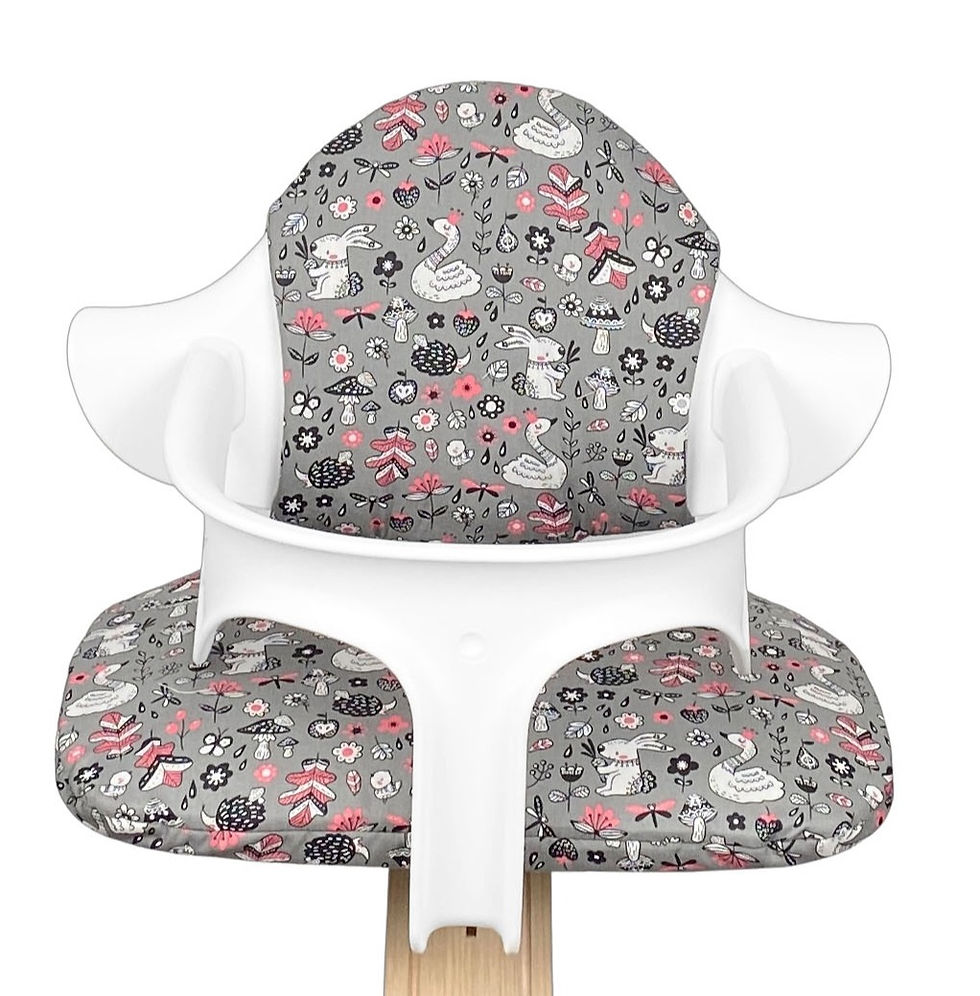 Stokke Nomi Sitzkissen grau rosa Schwan Hase