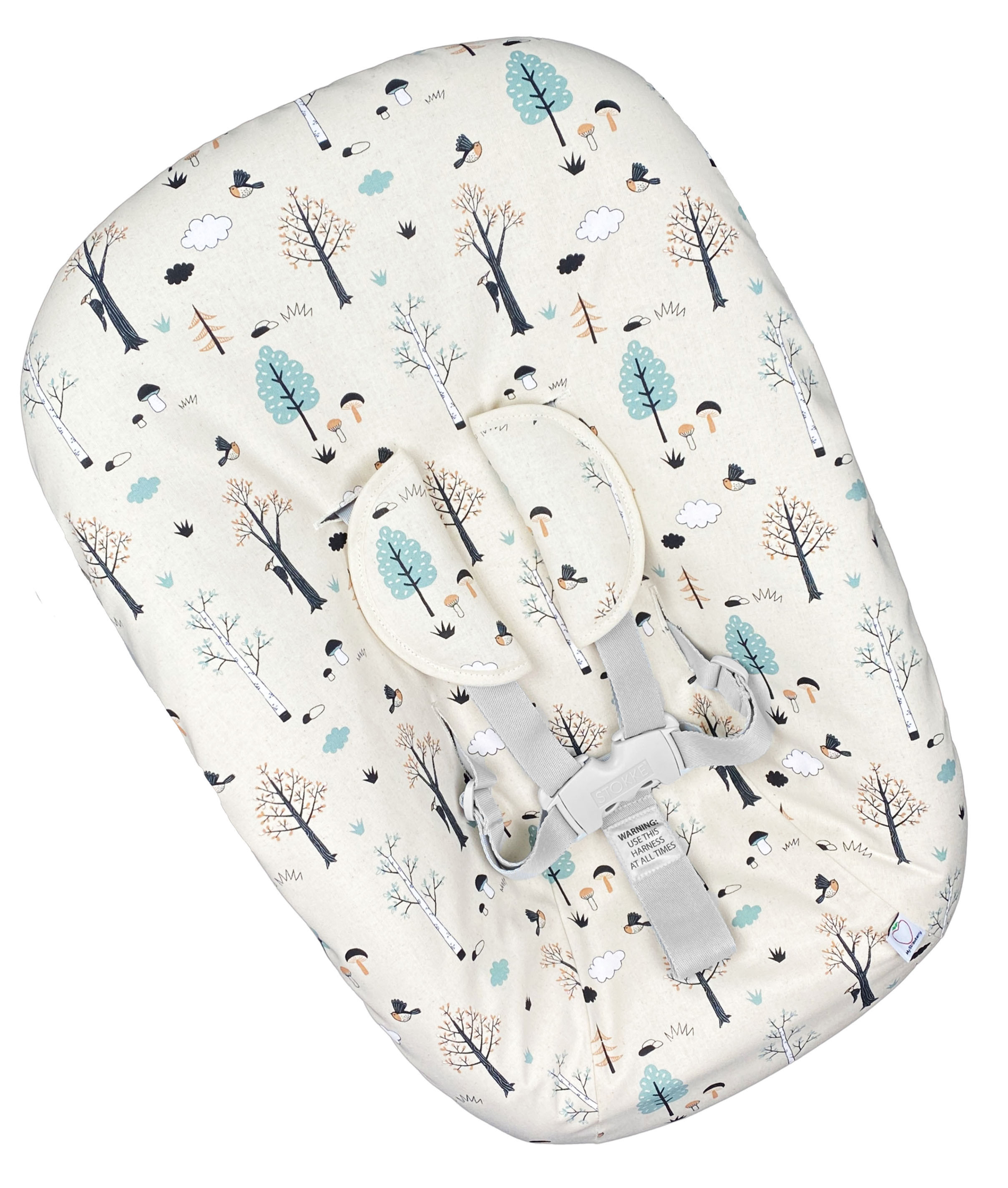 Stokke Newborn Bezug Bio Baumwolle Waldtiere beige