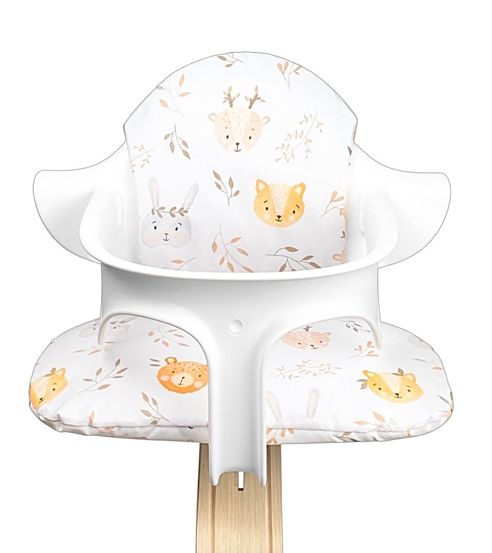 Kissen mit Tiergesichertn tiere weiß beige gelb Stokke Nomi