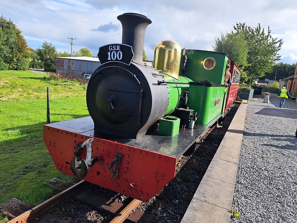 Nancy, the Cavan & Leitrim Railway's active steam engine, proudly wears the GSR 100 headboard.