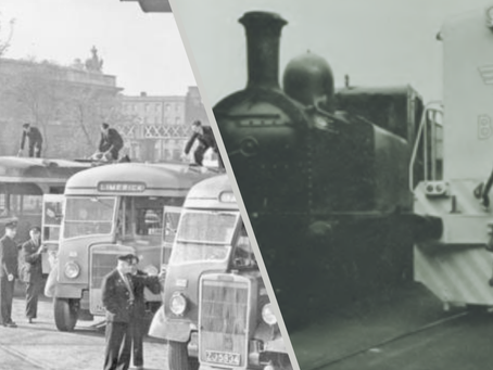 Old buses and trains