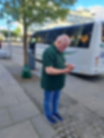 David double checks his app to make sure everyone has checked-in for our tour.