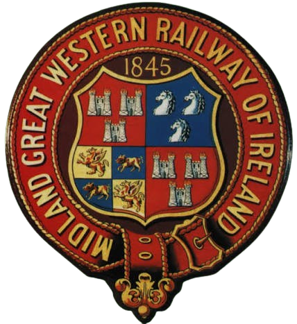 The coat of arms of the Midland Great Western Railway of Ireland.