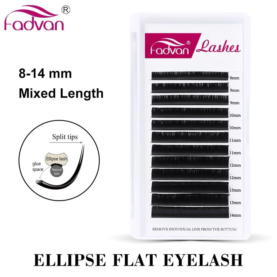 Miniatura: Cílios Fadvan Flat Elipse 0.20 D - Ponta Dupla (Tesourinha)