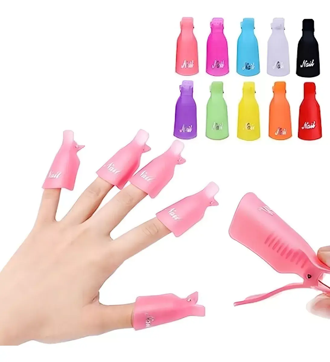 Kit 10 Dedeiras de Clipe Para Retirar Esmalte