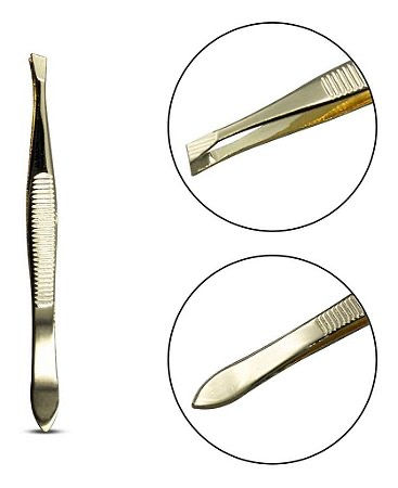 Miniatura: Kit 3 Pinças Aço Inox Design De Sobrancelhas