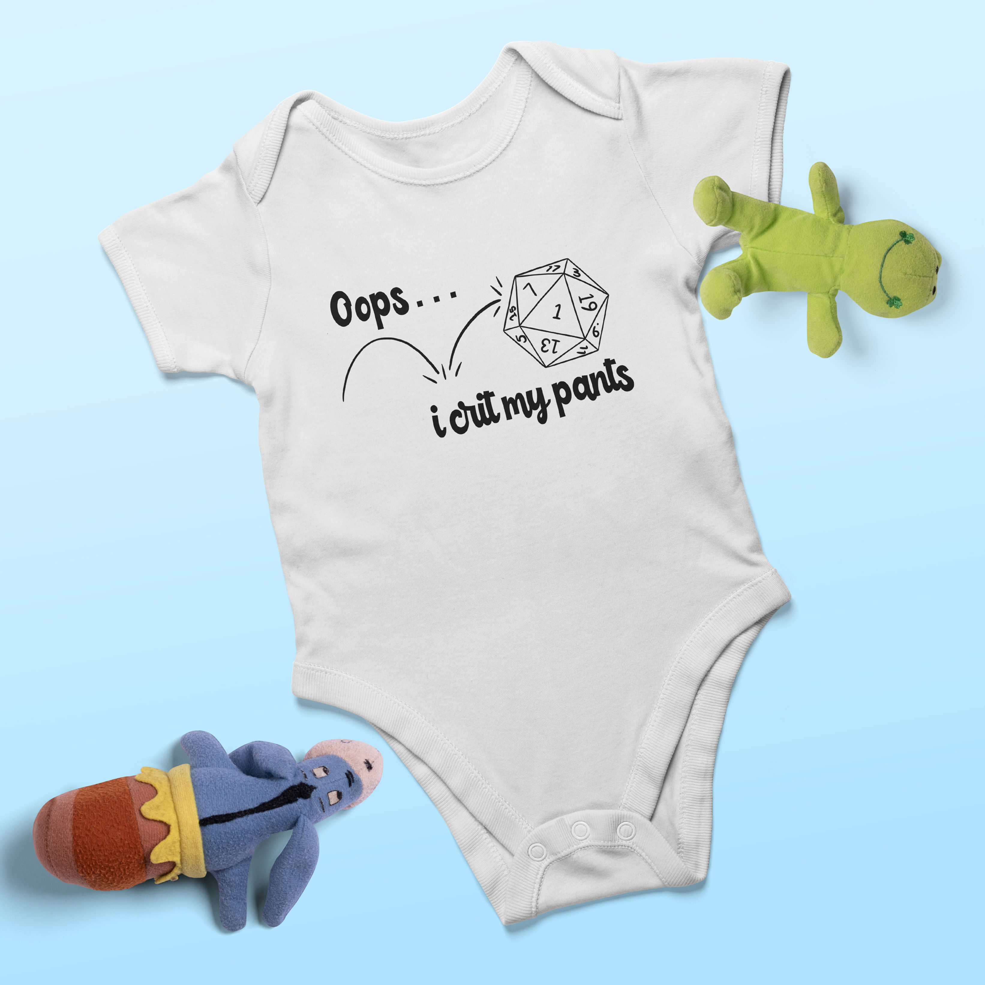 Critical Fail Baby Onesie - TTRPG Accessories