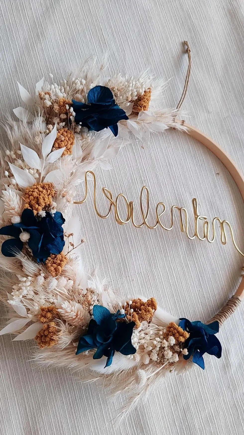 Miniature : Couronne fleurie avec prénom (25cm)