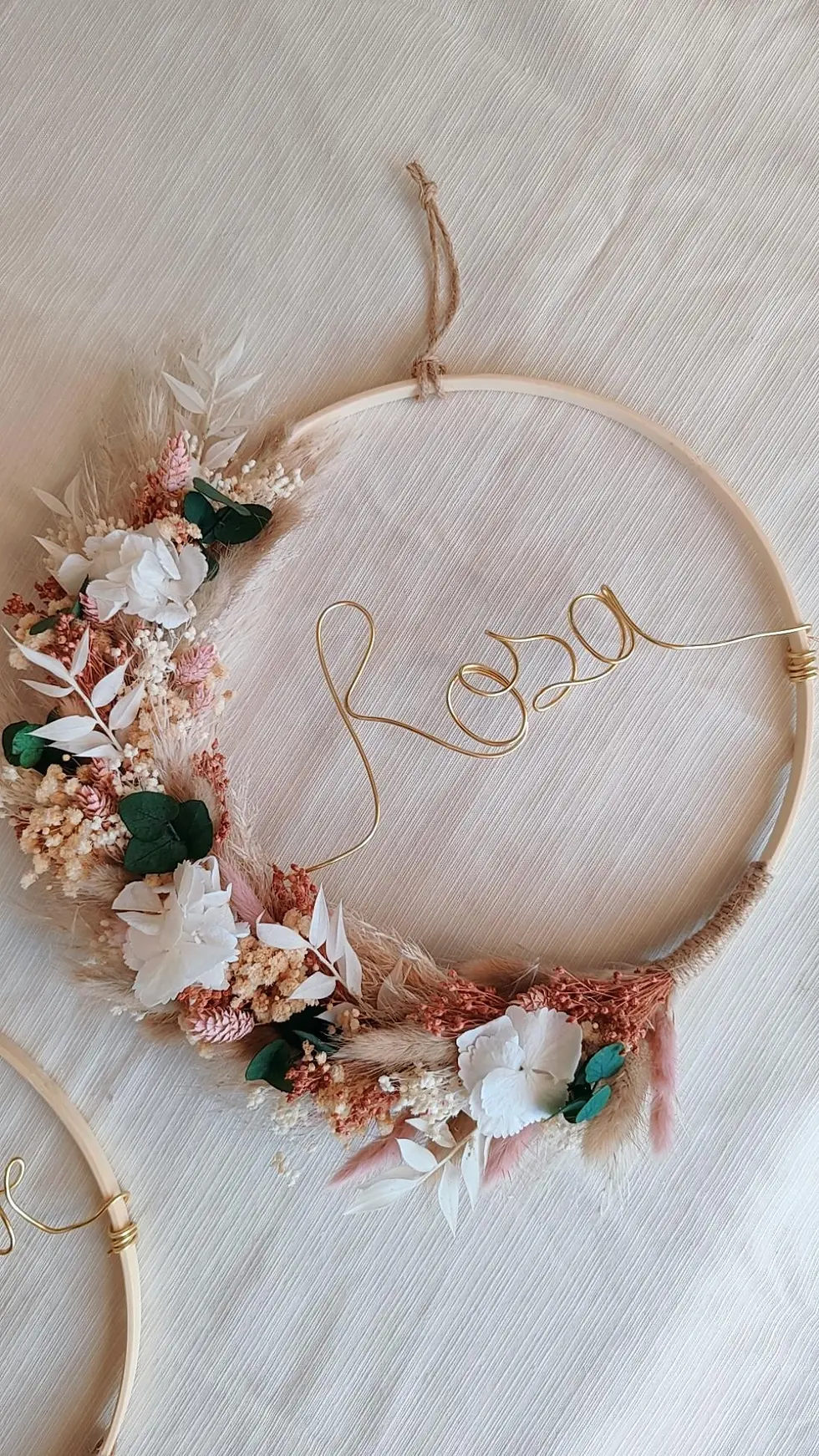 Miniature : Couronne fleurie avec prénom (25cm)