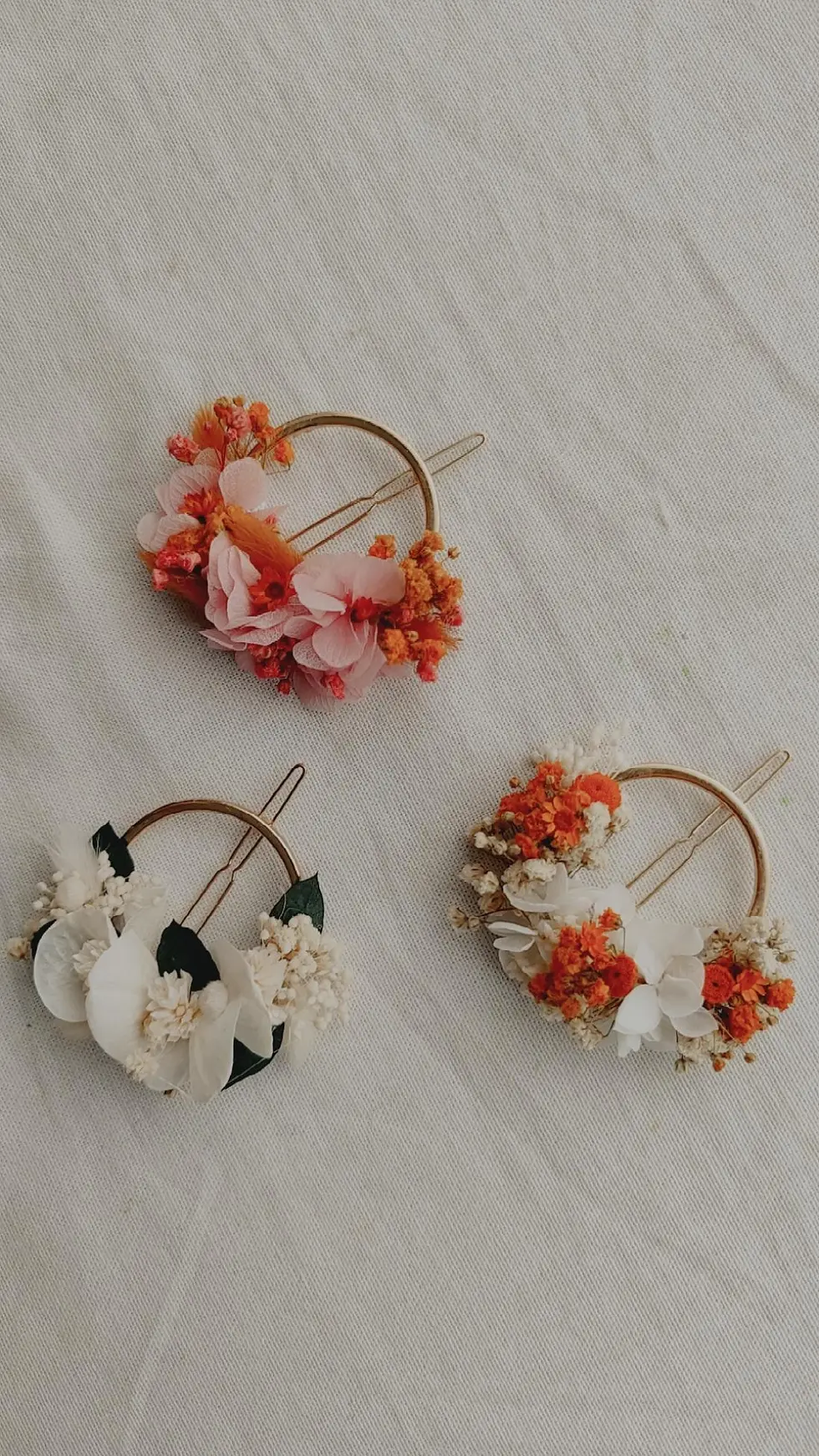 Miniature : Barrette fleurie RONDE personnalisée
